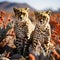 Cheetahs Amongst Desert Plants in Stunning Harmony