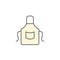 Chef Apron icon. Kitchen appliances for cooking Illustration. Simple thin line style symbol