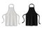 Chef apron. Realistic kitchen uniform, black and white cooking cloth, clothes for kitchener, restaurant or cafe waiter