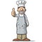 Chef in apron with thumbs up