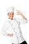 Chef baker or cook showing ok hand sign