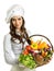 Chef with basket of fresh vegetables