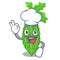 Chef bitter melon gourd on shape cartoon