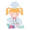 Chef blonde girl with pot pepper onion beet cartoon character