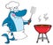 Chef Blue Shark Cartoon Mascot Character