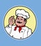 chef Cartoon character high class chef shows  food delicious