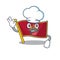 Chef cartoon flag montenegro in with mascot