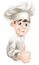 Chef cartoon giving thumbs up sign