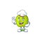 Chef character granny smith green apple with mascot