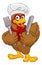 Chef Chicken Rooster Cockerel Knife Fork Cartoon