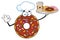 Chef Chocolate Donut Cartoon Mascot Character Serving Coffee And Donuts