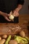 Chef chopping onions