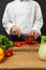 Chef chopping vegetables