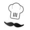 Chef Cook Concept - Hat And Moustache - 3D Illustration - Isolated On White Background