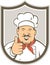 Chef Cook Happy Thumbs Up Shield Retro