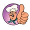 Chef cook makes a like gesture, thumbs up