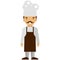 Chef cook profession flat vector icon isolated on white