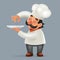 Chef Cook Serving Food 3d Realistic Cartoon Character Design Isolated Vector Illustrator