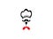 Chef cooker hat with mustache and red tie for logo design