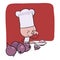 Chef Cutting onion clip art