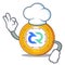 Chef Decred coin character cartoon