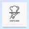 Chef dish thin line icon. Modern vector illustration for restaurant logo