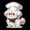 A chef dog who loves to cook gourmet meals, AI Generated, Sticker ver.10
