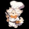 A chef dog who loves to cook gourmet meals, AI Generated, Sticker ver.17
