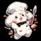 A chef dog who loves to cook gourmet meals, AI Generated, Sticker ver.20