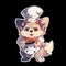 A chef dog who loves to cook gourmet meals, AI Generated, Sticker ver.21