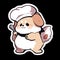 A chef dog who loves to cook gourmet meals, AI Generated, Sticker ver.6