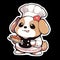 A chef dog who loves to cook gourmet meals, AI Generated, Sticker ver.8