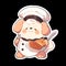 A chef dog who loves to cook gourmet meals, AI Generated, Sticker ver.9