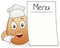 Chef Egg Character with Blank Menu