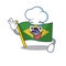 Chef flag brazil isolated with the cartoon