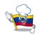 Chef flag colombia isolated in the cartoon