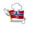 Chef flag norway isolated in the mascot