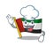 Chef flag united arab emirates isolated cartoon