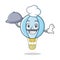Chef with food air balloon character cartoon