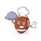 Chef with food American football character cartoon