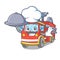 Chef with food fire truck mascot cartoon