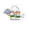 Chef with food flag indian isolated in the character