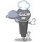 Chef with food microphone cartoon character design