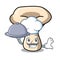 Chef with food milk mushroom mascot cartoon