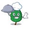 Chef with food mint leaves mascot cartoon