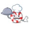 Chef with food peppermint candy mascot cartoon