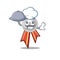 Chef with food silver medal cartoon miniature on table