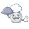 Chef with food smoke detector in the cartoon shape