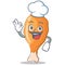 Chef fried chicken character cartoon