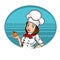 Chef girl catroon cute